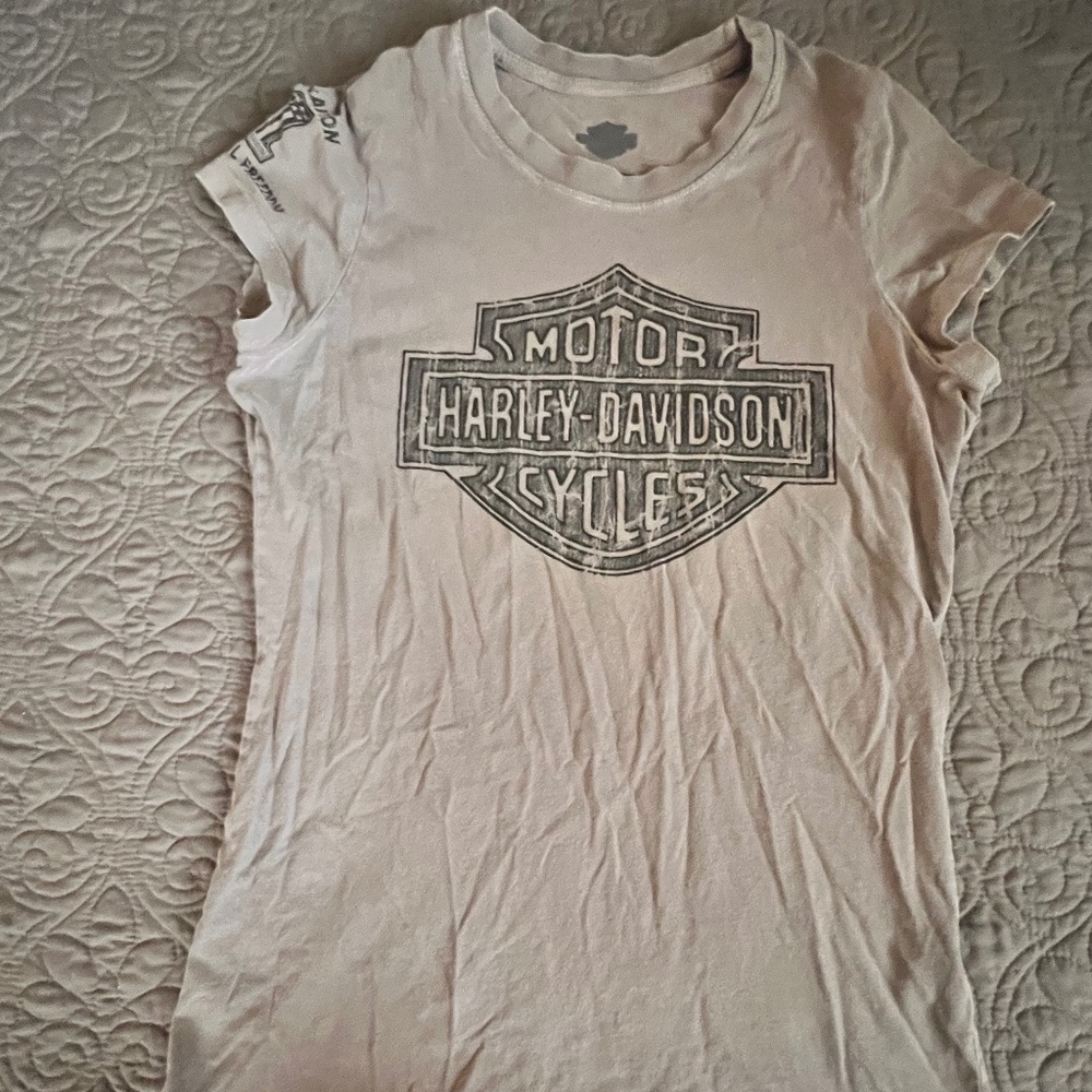 Harley Davidson Motorcycle Small Gray Tshirt Wounded Warrior Project